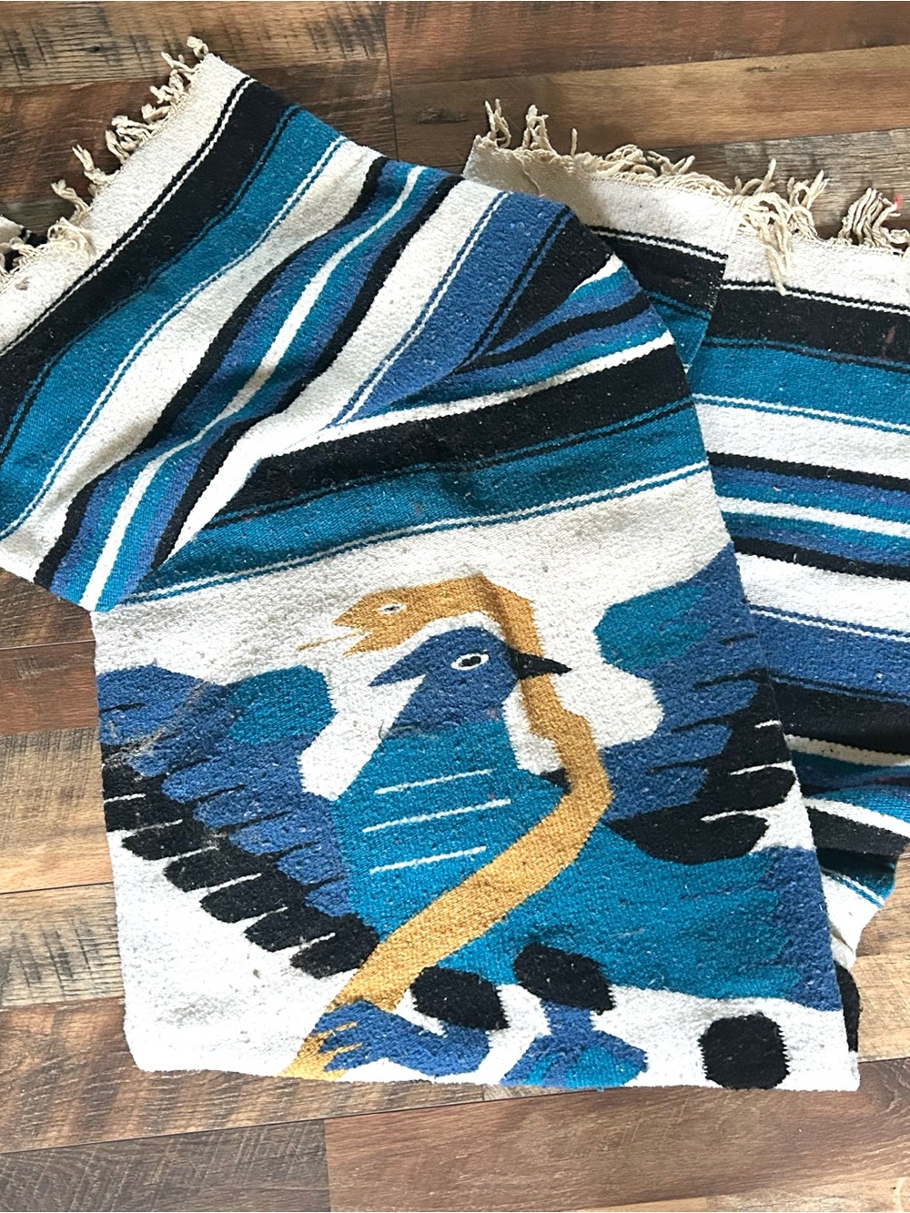 Vtg Serape Weaving/Blanket 74” x 42”